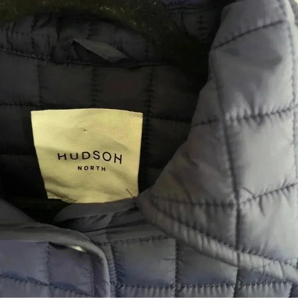Hudson North Square Quilt Polyfill Navy Oversized Jacket Size Small - Picture 8 of 10